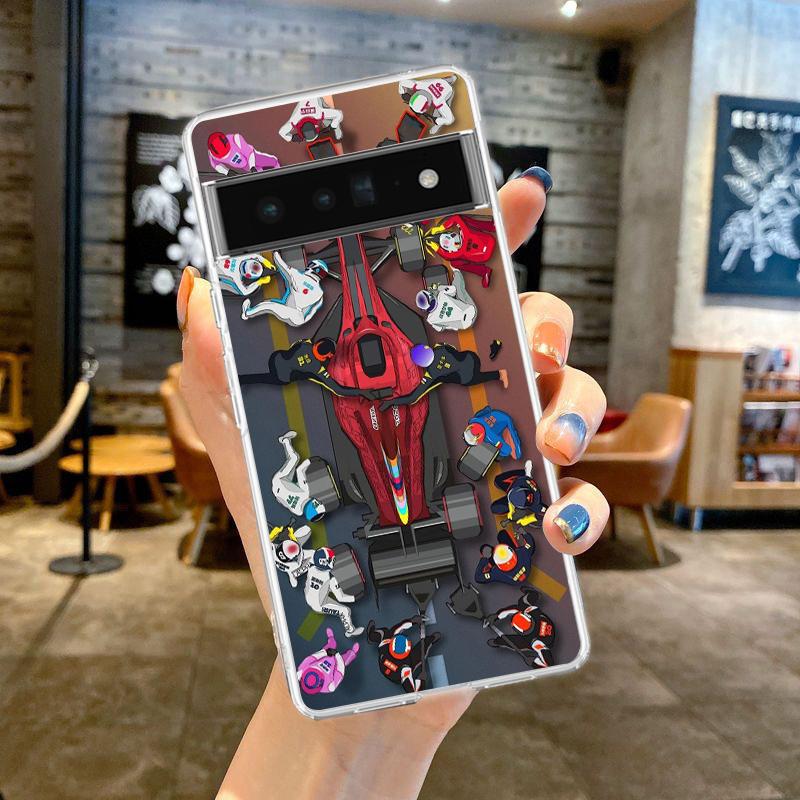 Phone Case Cover for Google Pixel 9 8 7 6 5 4 4XL 7A 6A 5A 4A 3A Pro XL 5G Transparent Soft TPU Nurburgring F1 Circuit Pattern