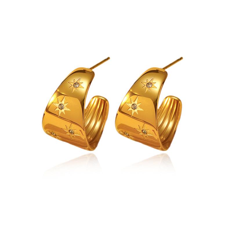 Premium Sense Simple Earrings Small Exquisite Hollow Stainless Steel Pearl Stud Earrings Women's Niche Fashion Versatile Accessories Tide