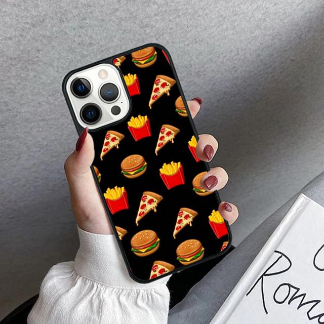 French Fries Burger Pizza Phone Case Cover For iPhone 17 Air 16 15 14 Plus 11 12 13 Pro Max Coque Shell Fundas