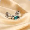 Elegant Natural Blue Stone Adjustable Hummingbird Rings for Women Glass Filled Rings Female Engagement Wedding Party Jewelry