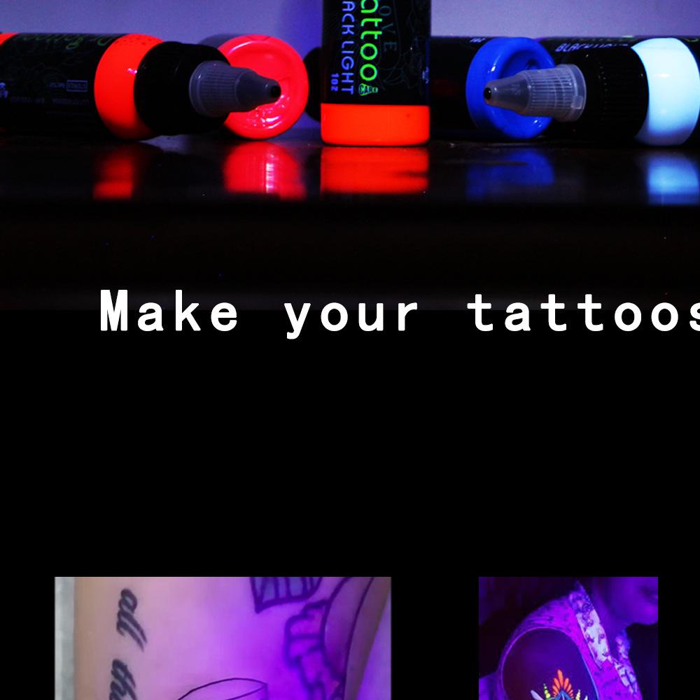 Eight Shades of Fluorescent Purple Tattoo Ink - 15ml/0.5oz, Easy To Apply