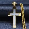 HNSP Stainless Steel Cross Pendant Chain Necklace For Men Christ Jesus  Catholic Crucifixes Rosaries Accessories