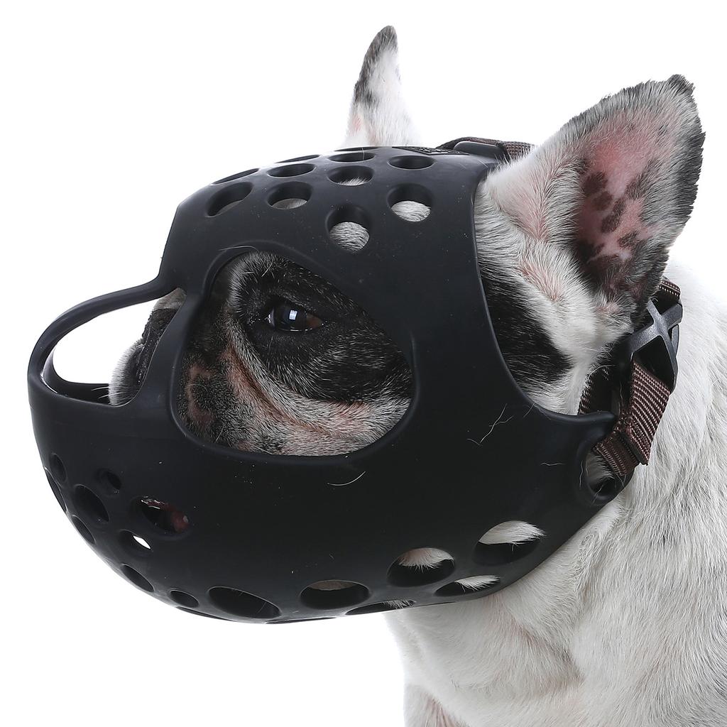 Dog Muzzle for Short Snout Dogs Breathable Holes Prevent Biting Chewing