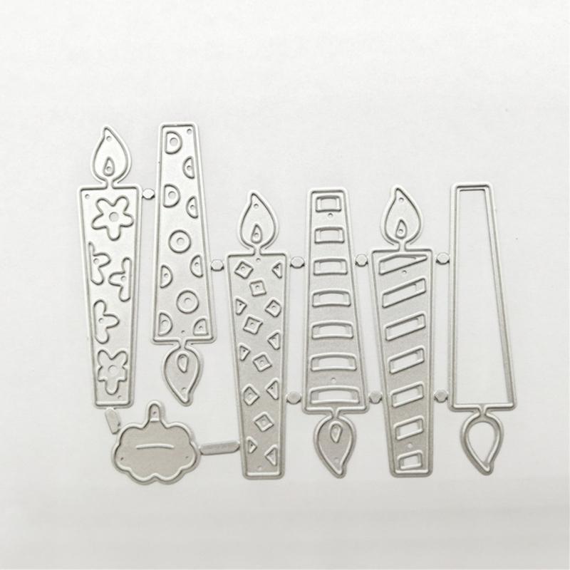 Birthday Candle Die Cut Metal Embossing Stencils Carbon Steel Cutting Dies for Card Making Scrapbooking Craft Project