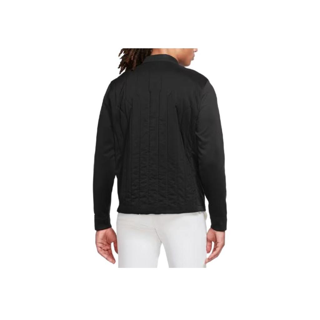 Nike Solid Logo Print Spliced Zip Jacket Men Outerwear Black DN1954-010