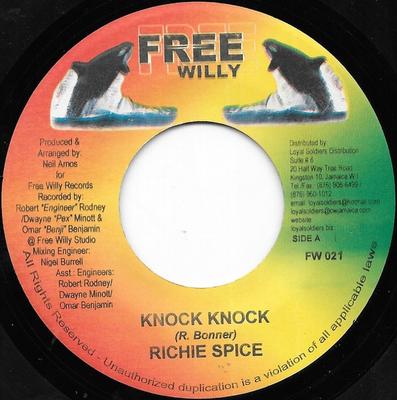 7-Zoll-Schallplatte RICHIE SPICE / ZAHAIR - Knock Knock / Mermaid Lady FW021 Free Willy 2006 Jamaika Reggae, Ska & Dub Gebraucht