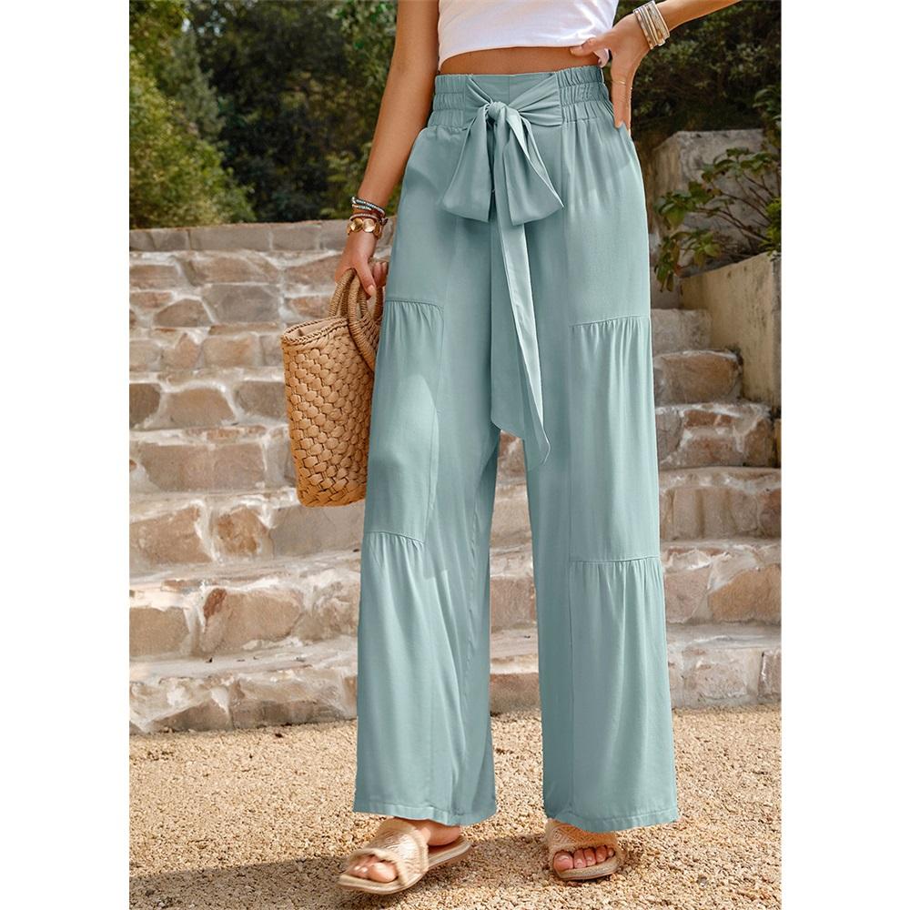 Women's casual pants loose solid color wide-leg pants