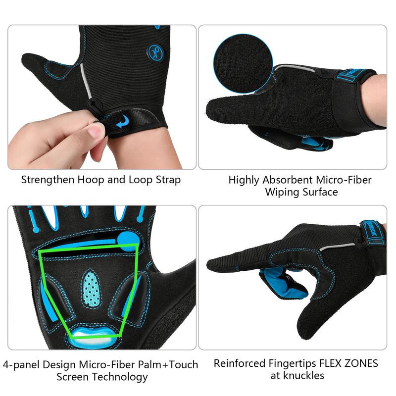 Rękawiczki rowerowe MOREOK Gel Shockproof MTB Road Bike Rękawiczki oddychające Wytrzymałe rękawiczki rowerowe Antypoślizgowe rękawiczki rowerowe dla mężczyzn i kobiet