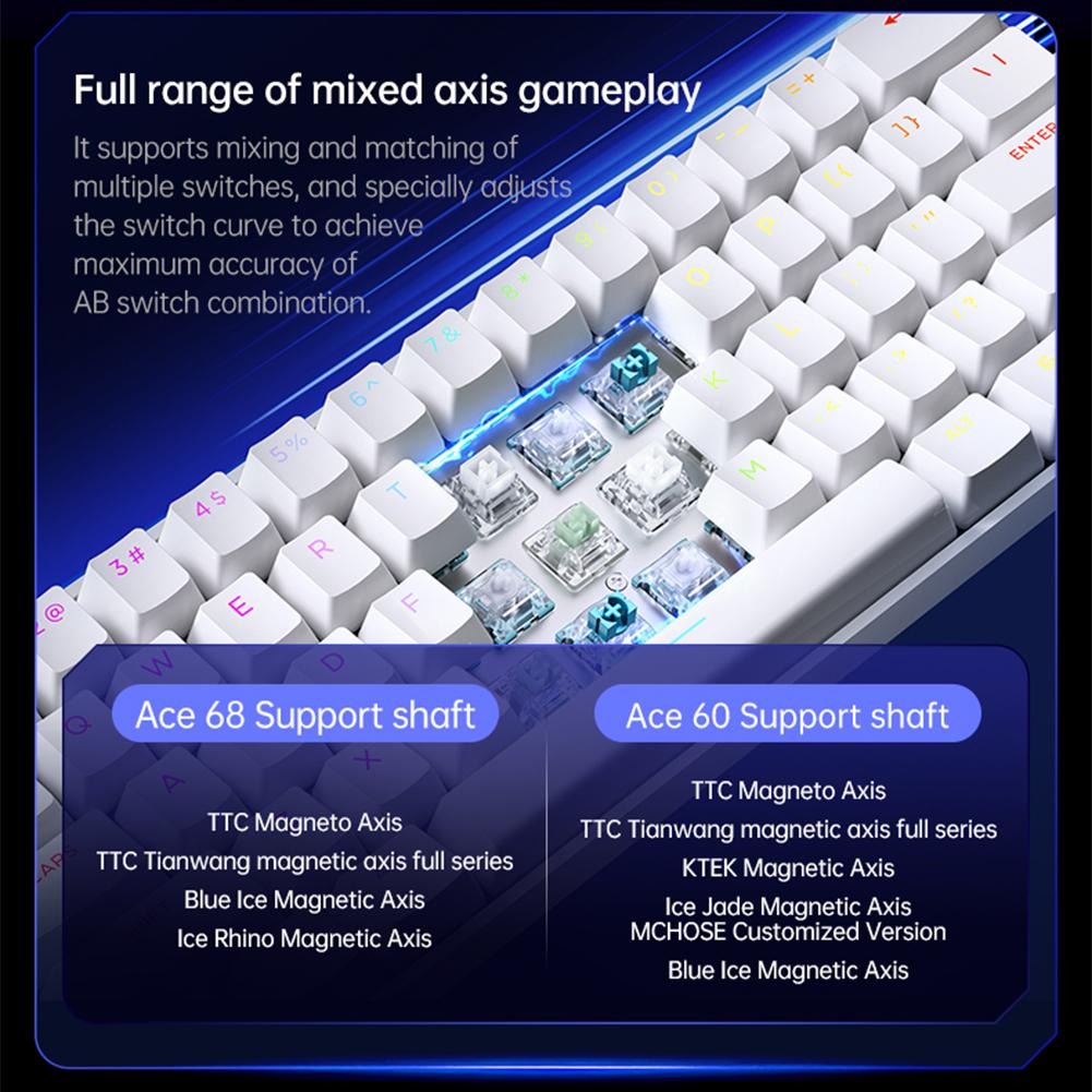 Wired Magnetic Keyboard with Magnetic Switch Mechanical Keyboard 128K Sampling Rate Rapid Trigger Keyboard for Gaming