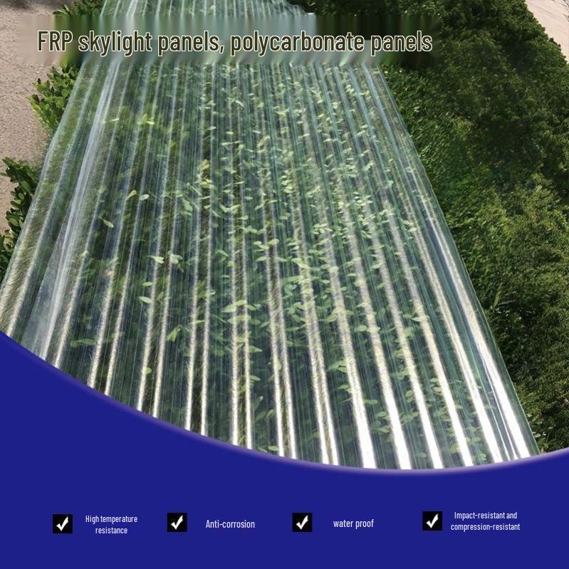 

Прозорий скловолоконний мансардний вікно та сонячна панель для балкона/навісу - Міцна пластикова полімерна плитка 2mm thick, 2m long