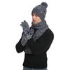 3Pcs Winter Warm Knit Beanie Hat Touchscreen Gloves Scarf Set for Women Men Skiing Skating Camping Driving Outdoor Sports Gifts