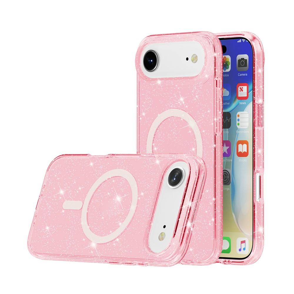 iPhone Air Case, MagSafe-Resistant, Glitter, Translucent Pink