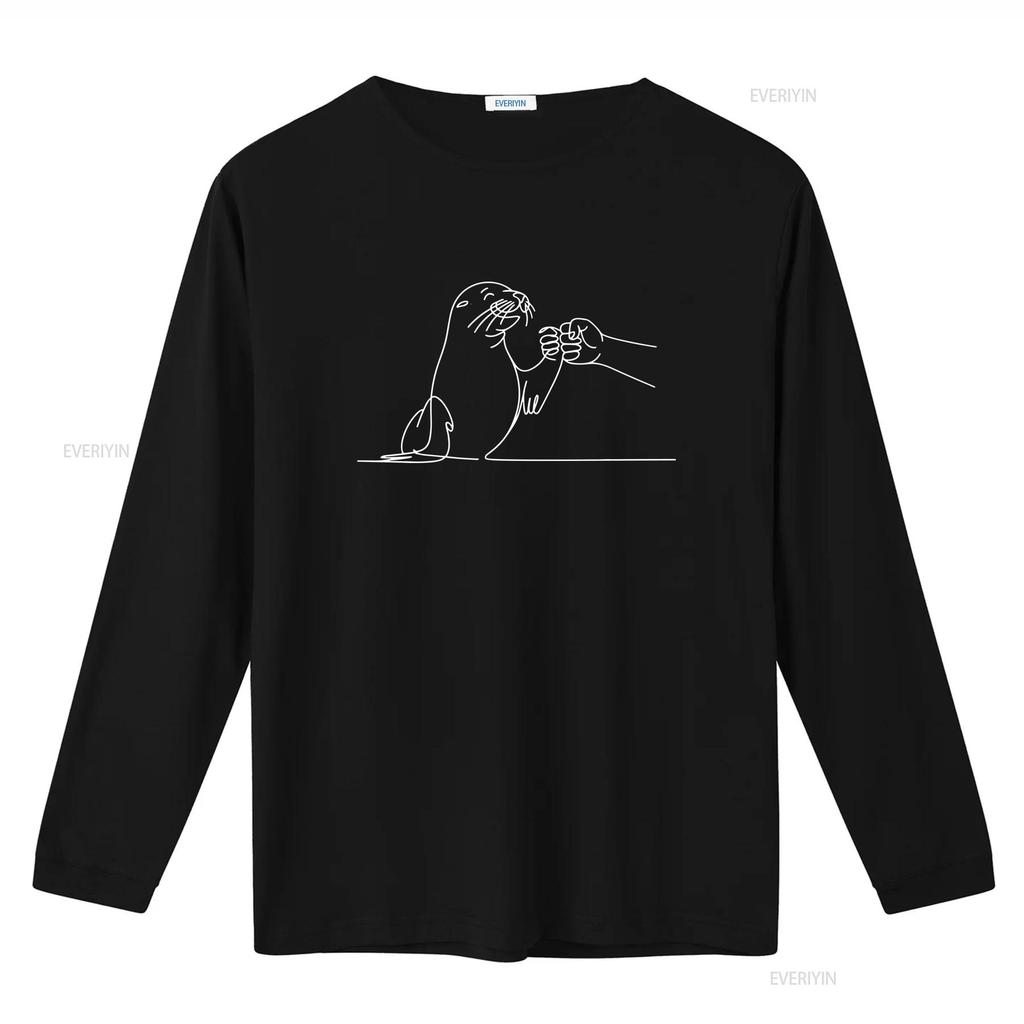 Sea Lion Friendship T Shirt For Animal Lover Fist Bump Seal Paw vintage Washed Comfortable Breathable Versatile Soft fashion