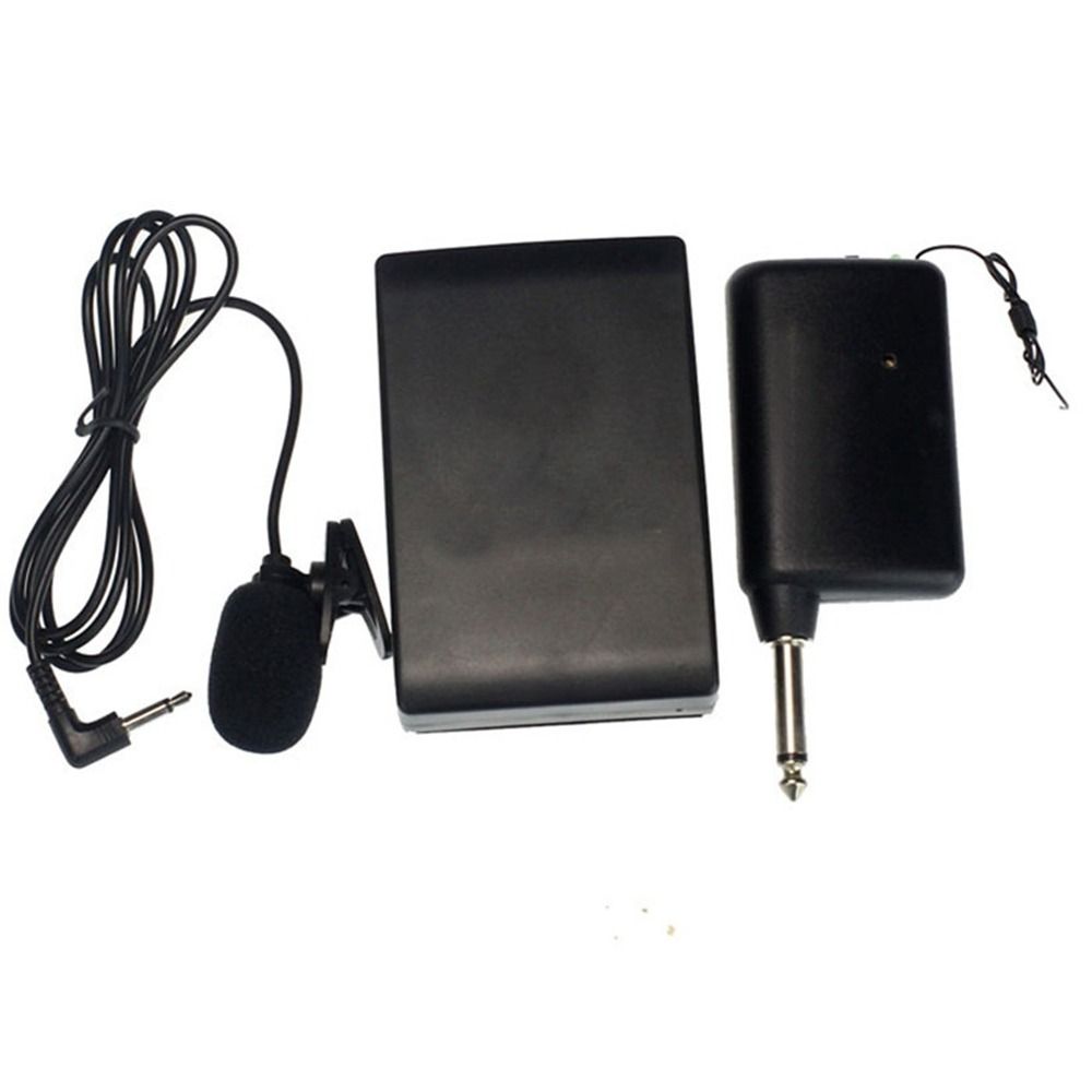 

Karaoke Meeting Speaker FM Transmitter Receiver Clip Mic System Lavalier Lapel Wireless Microphone