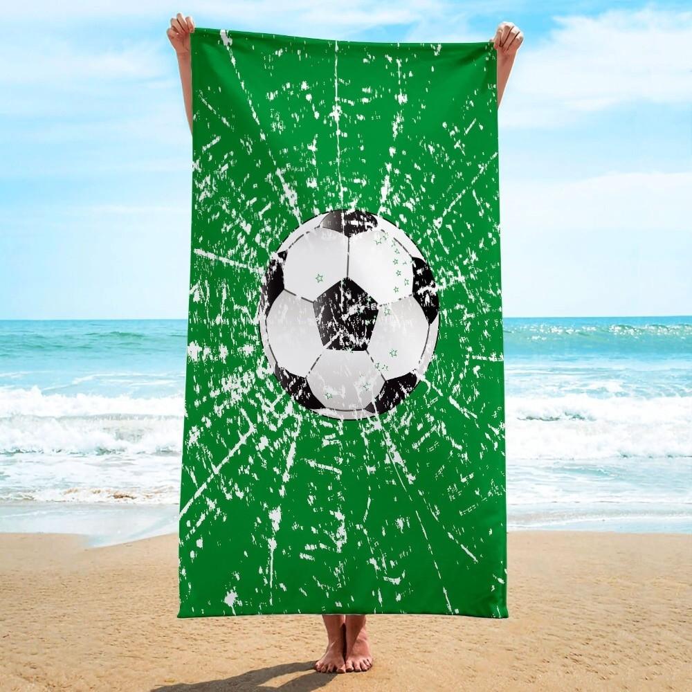 Breathable Quick-Dry Beach Scarf Soft Sports Towel Football Print Beach Towel  Football Event