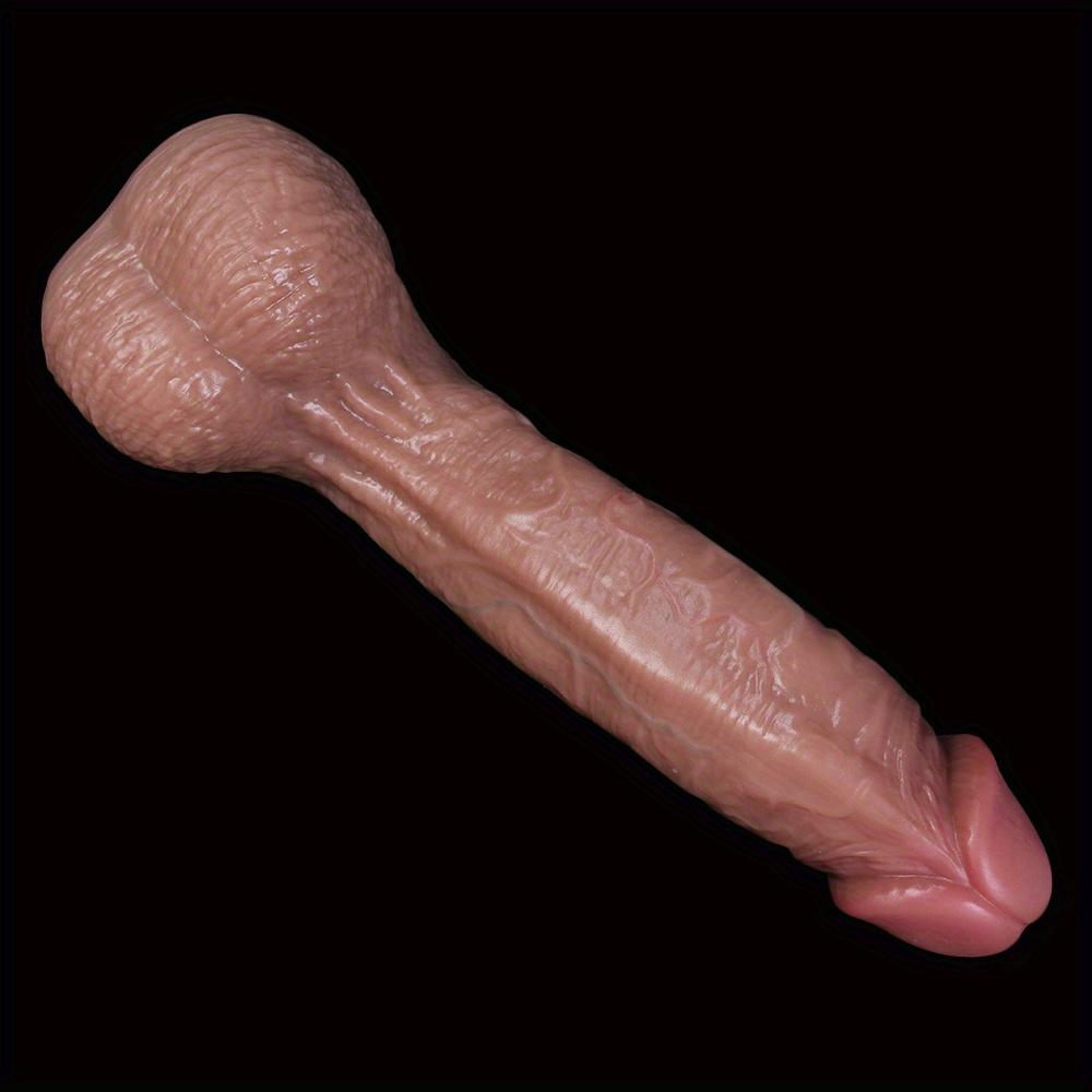 Extra Large Long Silicone Dildo, Soft Skin Feel Realistic Penis Toy for G-Spot Stimulation, Flexible Couples Toy for Hands-Free Use