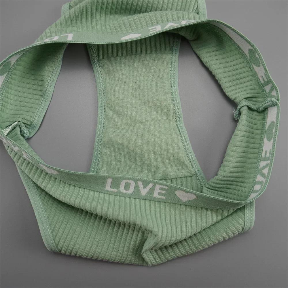 6 PCS/Pack Women Underwears Low Waist Cute Girls' Letters Waistband Cotton Briefs Comfortable Seamless Ladies Lingerie