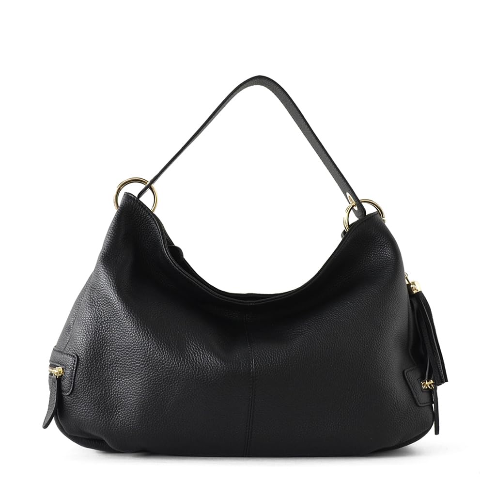 

VITAFELICE Genuine Cowhide Leather 2-Way One-Shoulder Bag, Women s, K2558N (Black)