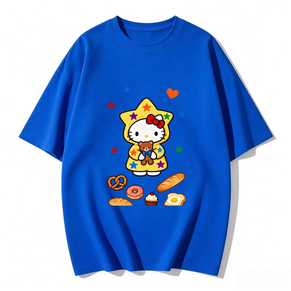 Summer Hello Kitty Cartoon Print Short-Sleeve T-Shirt, Women's T-Shirt, Classic and Stylish Top