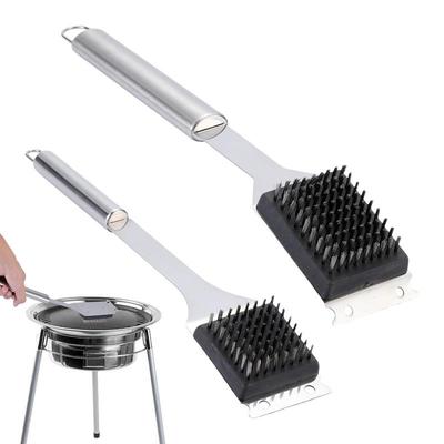 Grill Cleaning Brush 2X Grill Scrubbers Stainless Steel Scrubber And Scraper Cookout Tool Cleaning Tools For Men Dad
