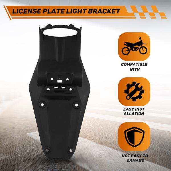 Black ABS Motorcycle License Plate Light Bracket for GASGAS EC 2