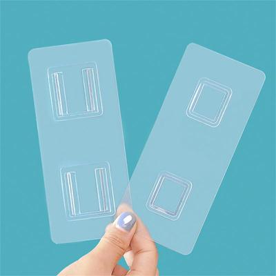 Seamless Adhesive Hooks Strong Non-marking Seam Adhesive Reusable Transparent Home Storage Hanging Shelf Wall Mounted