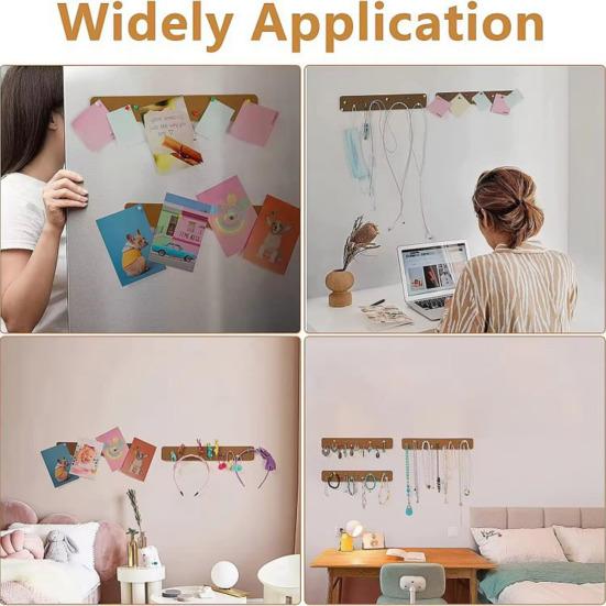 8Pcs Felt Message Strip Self Adhesive DIY Bulletin Board Pin 35 Thumbtacks School Home Wall Decor Stickers