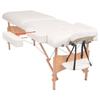 VidaXL Table de massage pliable et tabouret 10 cm d'épaisseur Blanc 110154