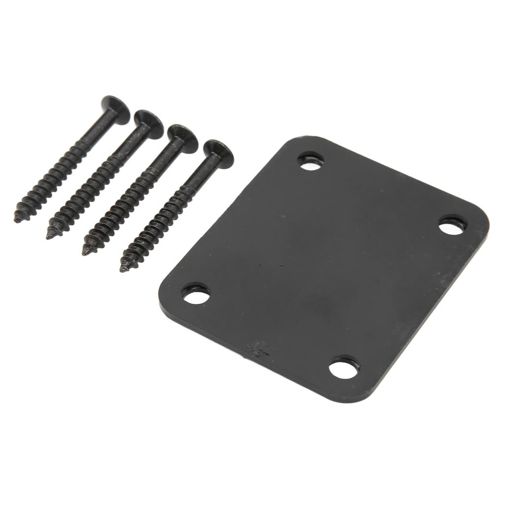 Electric Guitar Neck Plate Square Metal Back Mounting 4 Holes with Screws Bass Parts