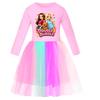 Girls Printed Star Skirt Rainbow Lace Dress 5902