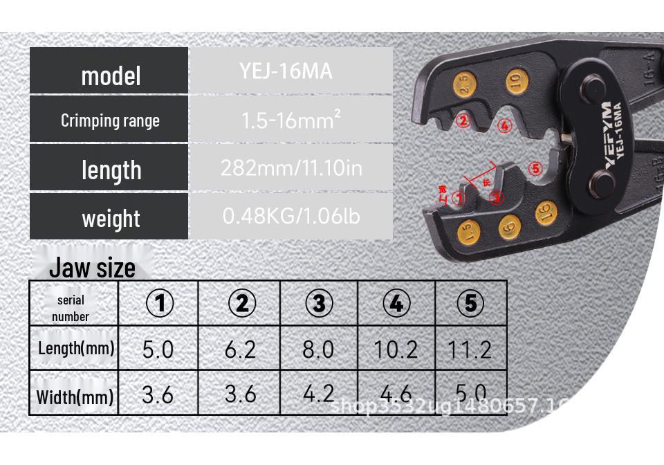 YEJ Multi-functional Japanese Style Ratchet Crimping Pliers for Pre-insulated and Bare Terminals