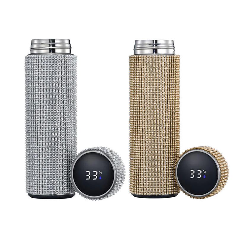 500ml Coffee Thermos Cup Creative Girls Smart Diamond Thermos Bottle Stainless Steel Water Bottle Portable Vacuum Flasks