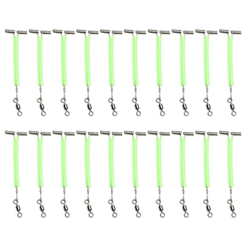 20Pcs/set Luminous Tube Fishing Rigs with Rolling Swivels T-Shape Balance 3 Way Arm Connector Fishing Line Making Tackle