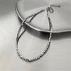 Korean Version of Broken Silver Geometric Square Necklace Women's Versatile Simple Broken Silver Collarbone Chain Niche Geometric Rhombus Neck Chain