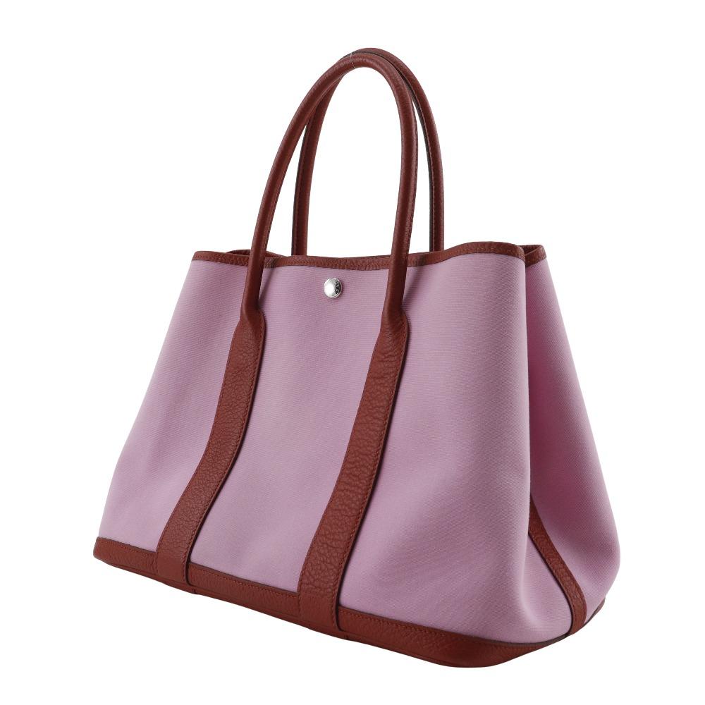 HERMES Garden party PM Tote Bag Pink / red Towar Officier Women Used
