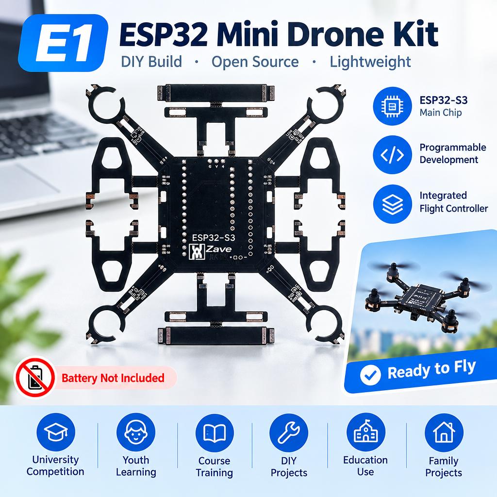 E1 Esp32 S3 Open Source Drone Kit Integrated Flight Controller Programmable Quadrotor For Indoor Flight Secondary Development