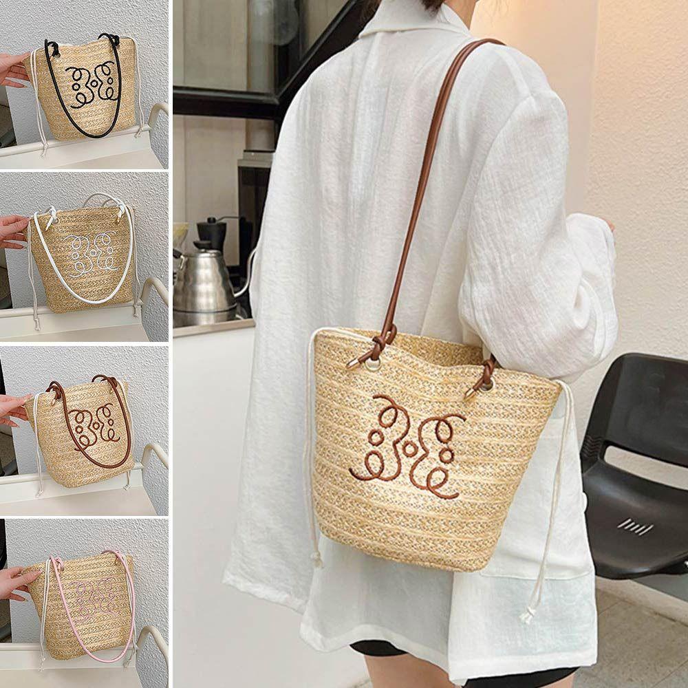 

Large Capacity Straw Woven Bag Causal Weave Tote Bag High Quality Shopper Totes Girls