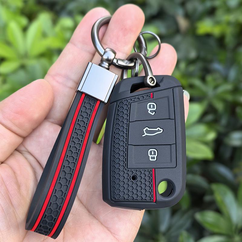 For VW Golf 7 GTI POLO T-Cross T-Roc Touran Tiguan Skoda Octavia Rapid Kodiaq Fabia Seat Ibiza Leon Ateca Arona Key Case Cover