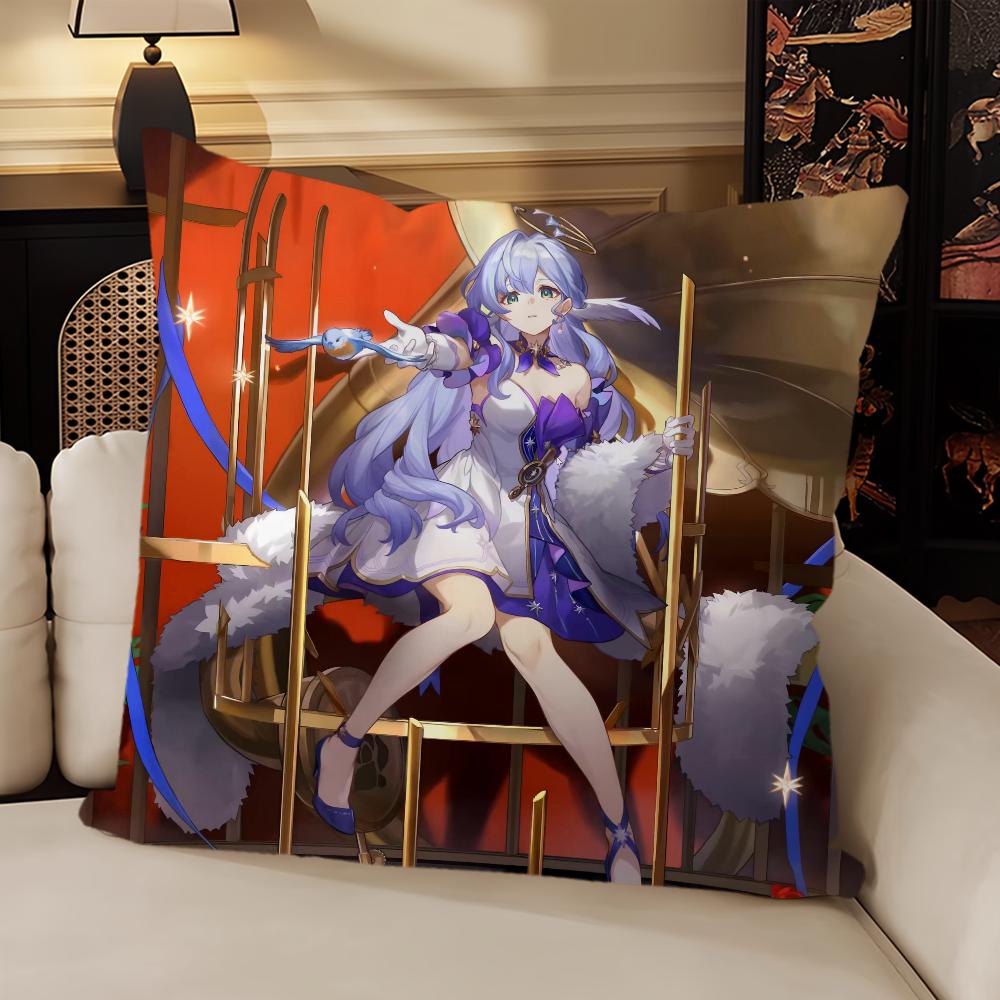 Game Honkai Star Rail Robin Pillow Case Sofa Living Room Bedroom Headboard Backrest Cushion Square Cushion Nap Time