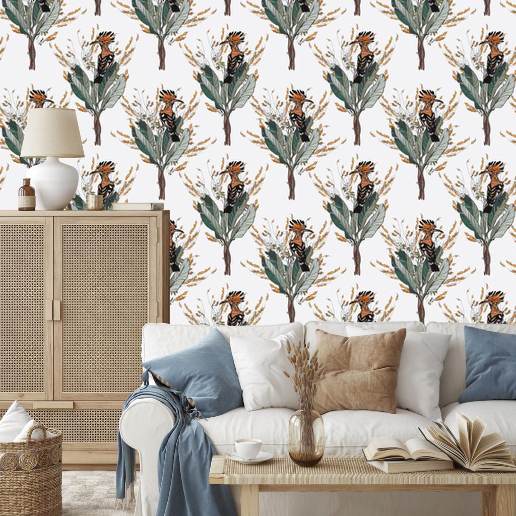 Painted Dudki Wallpaper for Living Room and Bedroom 50x1000