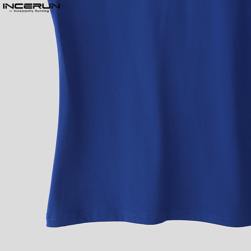 INCERUN 2 STÜCKE Herren Kurzarmhemden Kurze Hosen Lässig Figurbetont Sportlich Zweiteilige Sets