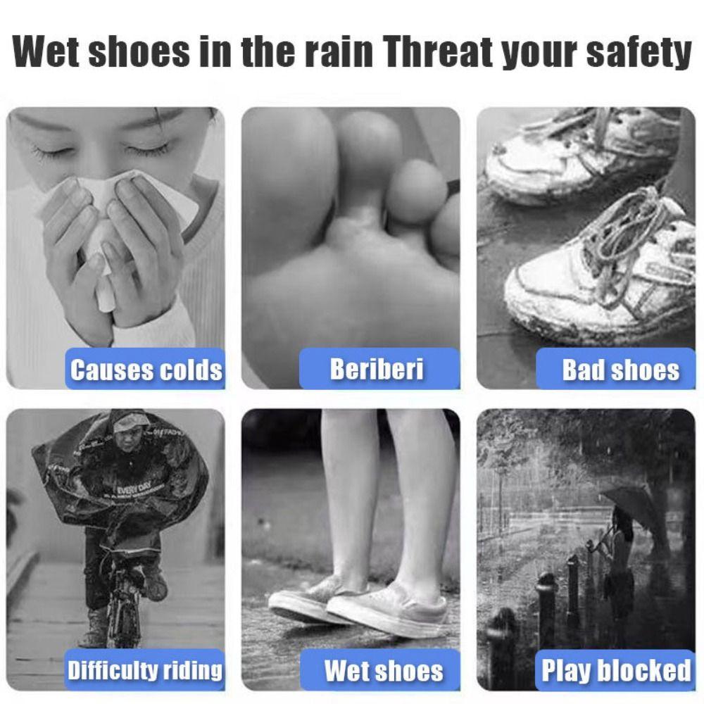 10Pcs Waterproof Rain Shoes Cover Thickened Non-slip Disposable Shoe Cover Wear-resistant with Rubber Band Long Boot Covers