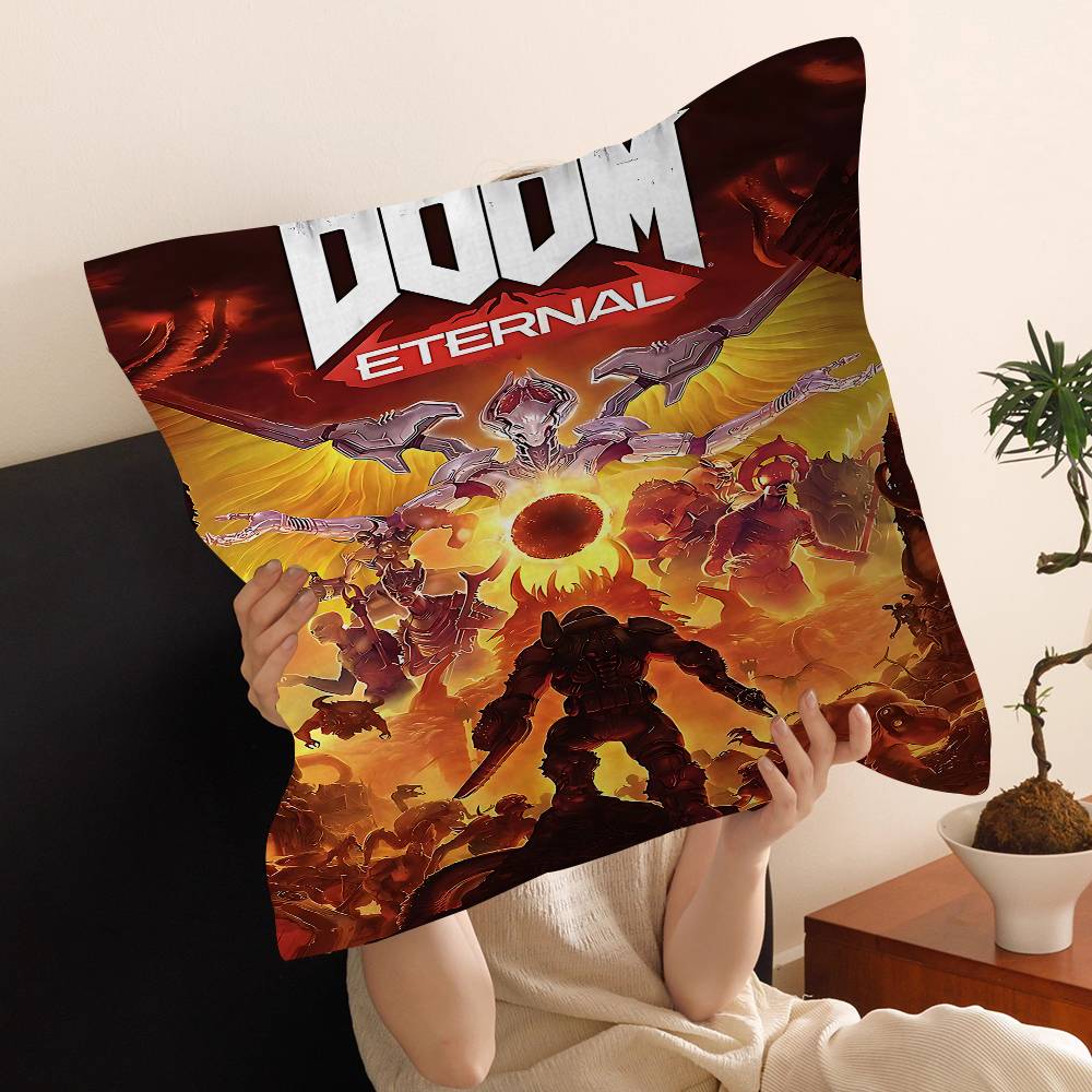 Game D-Dooms E-Eternal Personalized Picture Text Home Decorative Pillows Household Gifts 45X45Cm