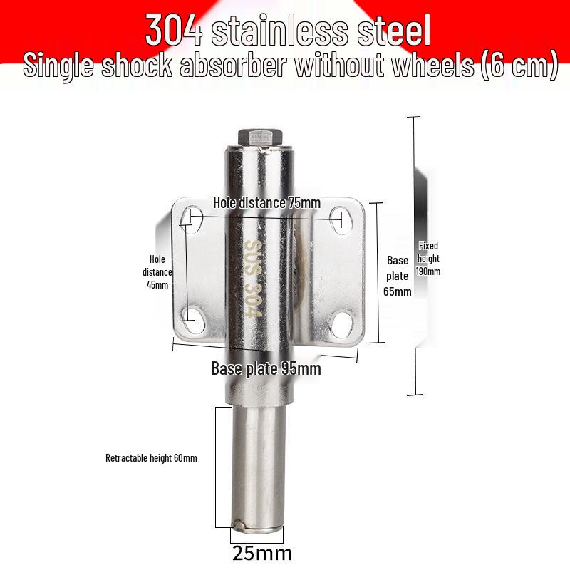 304 Stainless Steel Shock Absorbing Casters for Iron Doors - Universal Retractable Lifting Wheels
