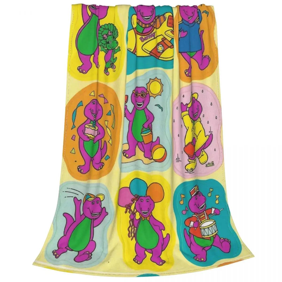 

Одеяла с героями мультфильмов «Друзья Барни» Kawaii Dinosaur Dinosaurs Flannel Novelty Breathable Throw Blanket For Coverlet All Season 75cmx90cm