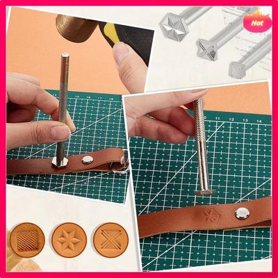 3Pcs Leather Stamping Tools, 3 Styles Leathercraft Carving Tool Stamp Punch Set For Working Metal Embossing Tools