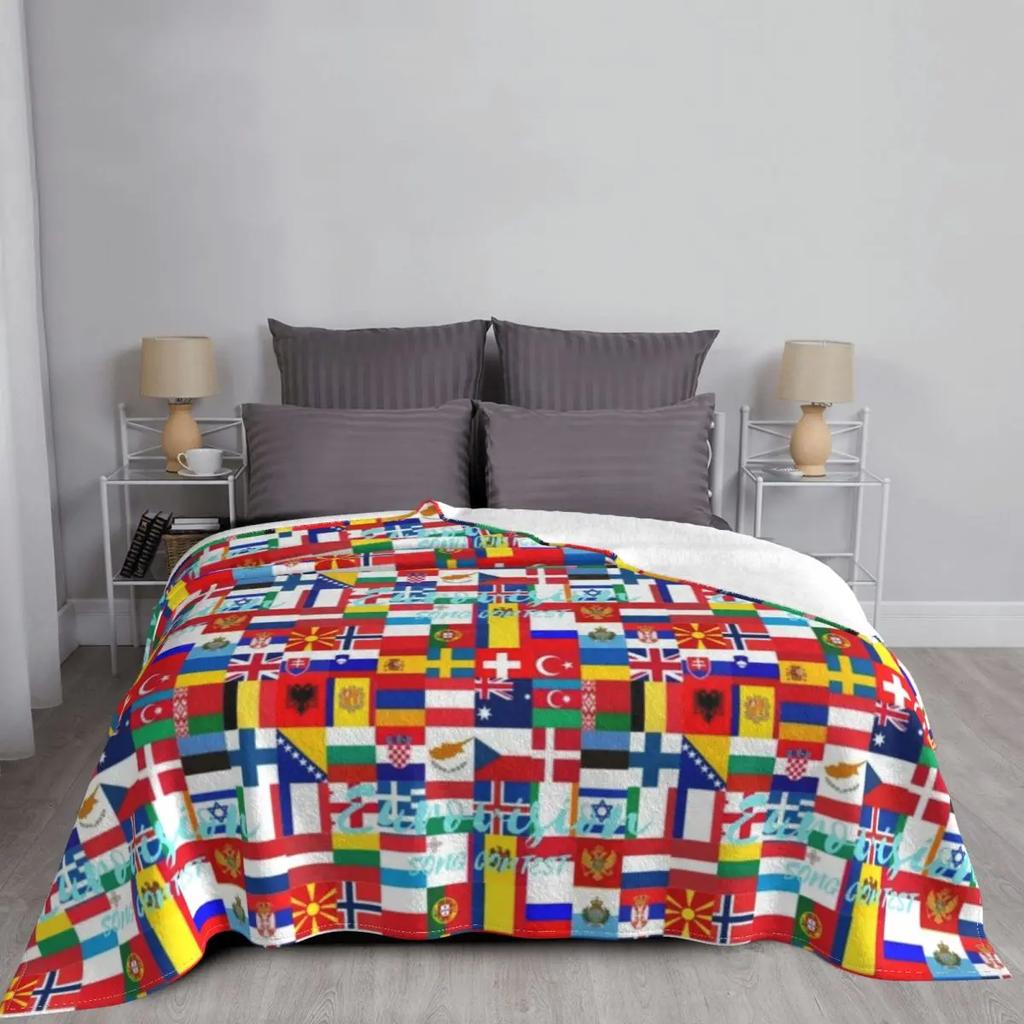 Eurovision Flag Art Throw Blanket Fluffys Large fluffy Blankets