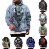 Men's Hooded Halloween Print Pullover Sweatshirt for Casual Costume and Holiday Festivities