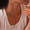 INS Personalized Versatile Diamond Fringed Necklace Plated 18K/11K Gold Stainless Steel Waterproof Stacked Clavicle Chain Women