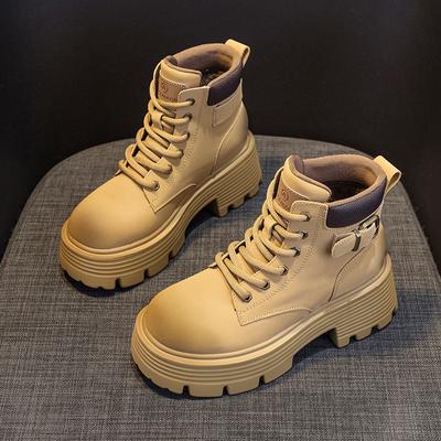 Martin Boots Women's New Retro Motorcycle Boots Leather Short Tube Workwear Boots British Style Versatile Women's Boots